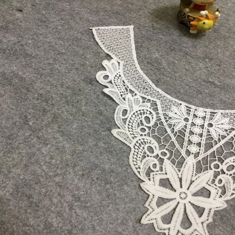 1 шт. белая кружевная ткань воротник винтажный вырез вышитые планки кружева