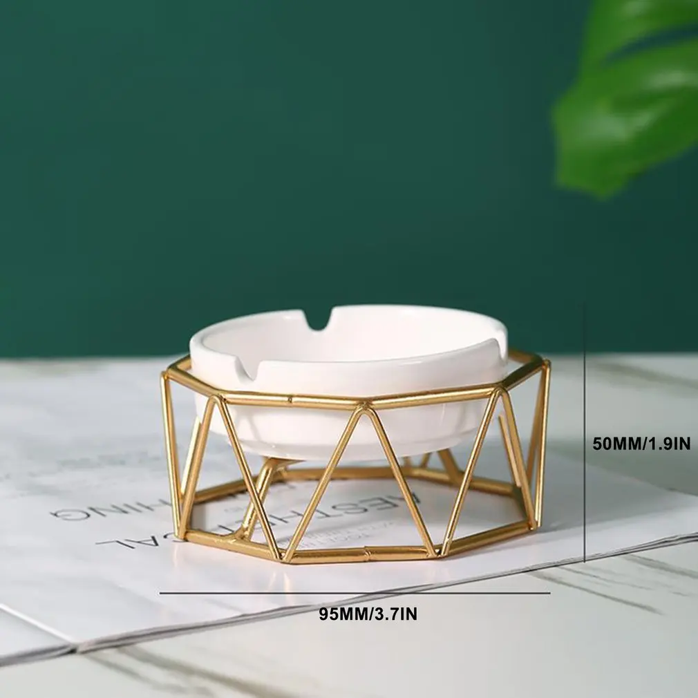 

Ceramic Ashtray Hollow Out Detachable Ash Tray Desktop Decor Modern Geometric Ashtray For Home Office