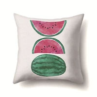 one side print cushion cover polyester decorative for sofa seat soft throw pillow case cover 45x45cm watermelon