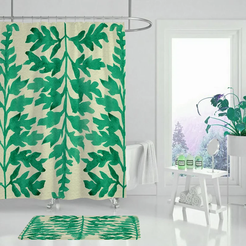 Растение из тропического леса занавеска для душа Monstera с изображением кактуса