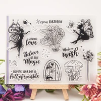 1pc butterfly elf silicone clear seal stamp diy scrapbook diary embossing album decor rubber stamp handmade reusable stationery