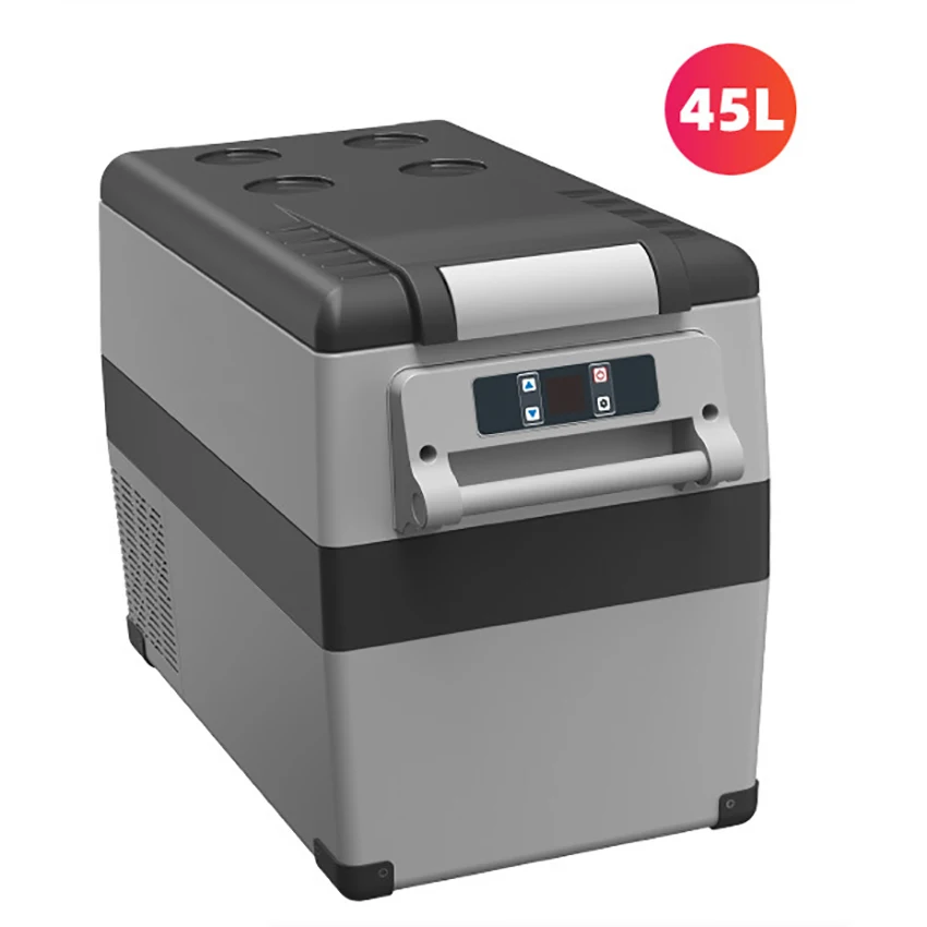 

45L 60W Mini Fridge Home Car Dual-use Portable Small Compressor Refrigeration Portable Freezer Refrigerated Partition 12/24/220V