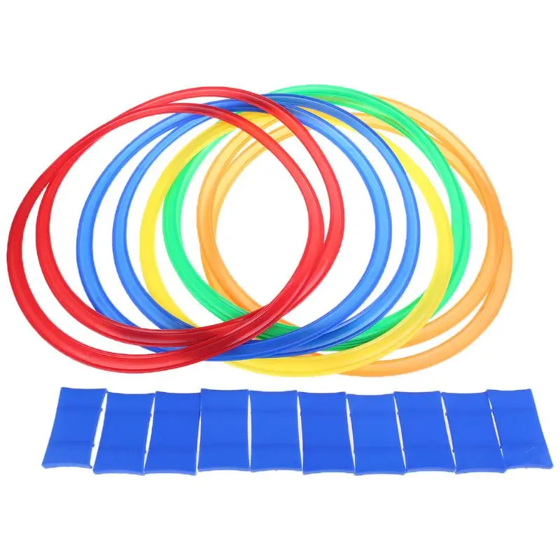 

10 Pcs Hopscotch Ring Game Toys for Kids Sensory Integration Training Play Set for Preschool Children