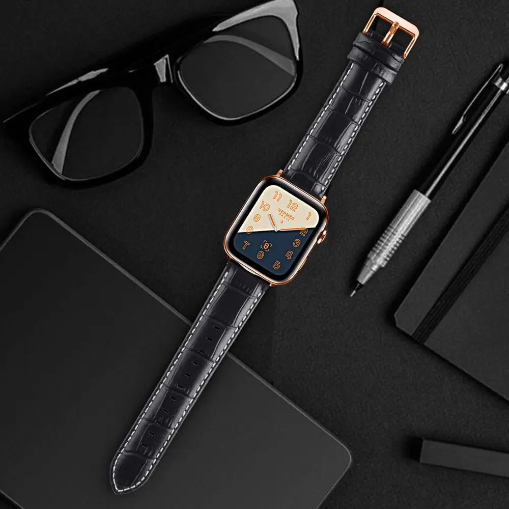 Кожаный ремешок для apple watch ремешок петли, 42 мм, 38 мм, ремешок для наручных часов iwatch, Версия 44 мм 40 мм 5/4/3/2/1 браслет аксессуары