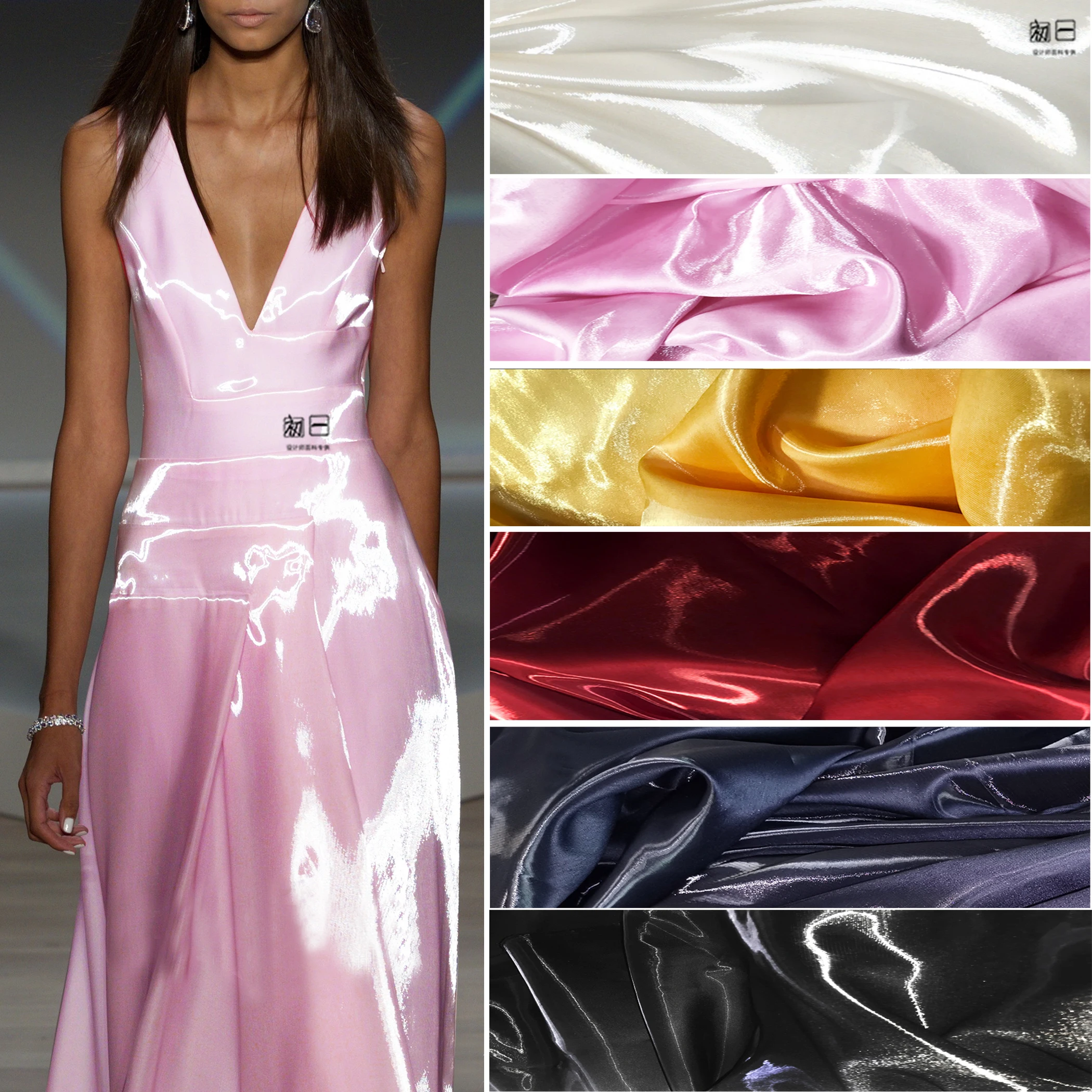 Суперъяркий полиэстер шелк сатин светоотражающий светлый Женское пальто и