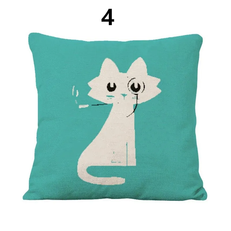 Printed PillowcaseFresh Lovely Cat Cushion Covers 45x45 cm 1 Piece Polyester Square Pillowcases for Car Chair Party Cheap Decor |