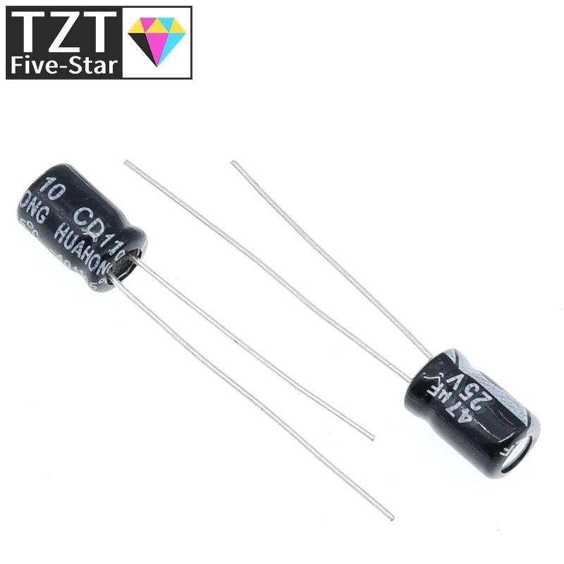 50 шт. высококачественный электролитический конденсатор 25 в 47 мкФ 5*7 мм - купить по