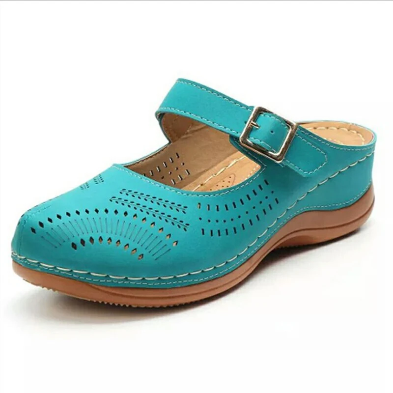 

Women's Sandals 2021 Summer Handmade Ladies Shoes Leather Sandals Women Flats Retro Style Shoes Woman Soft Bottom Slipper