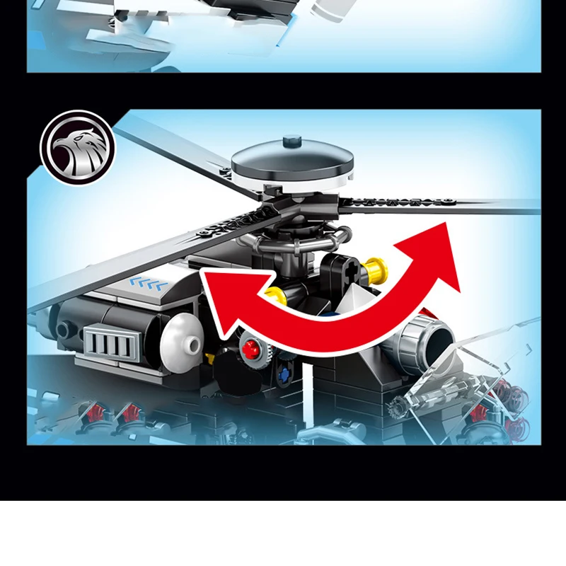 

Police Helicopter Compatible Building Blocks 502pcs City Swat Police Plane Car Bricks Toys for Children Gifts