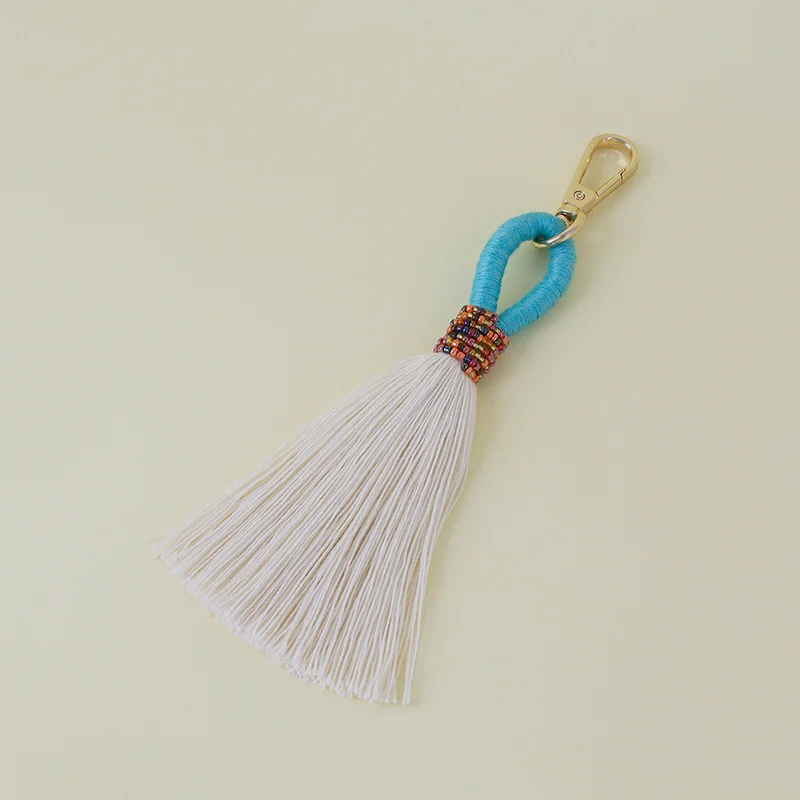 Personality braided rope keychain pendant charm lady handbag pendant mobile phone lanyard car decoration jewelry gift