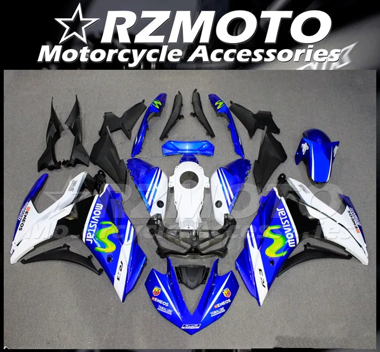 

New ABS Motorcycle Complete Fairings kit Fit for YAMAHA YZF R3 R25 2015 2016 2017 15 16 17 Bodywork set Custom Free blue white