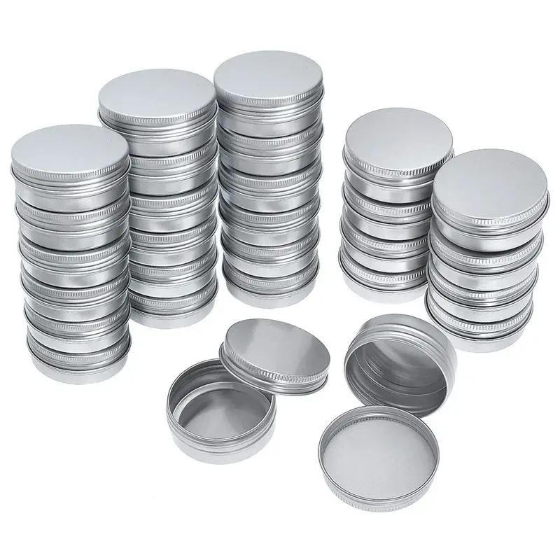 

Newest Pack Of 40 Screw Top Round Aluminum Tins Cans - Aluminum Screw Lid Round Tin Container Bottle