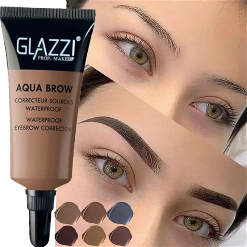 

1Pcs Eyebrow Shadows Pigments Black Brown Henna Eyebrow Gel Long Lasting Eye Brow Tattoo Cream Eyebrows Enhancer Kits with Brush