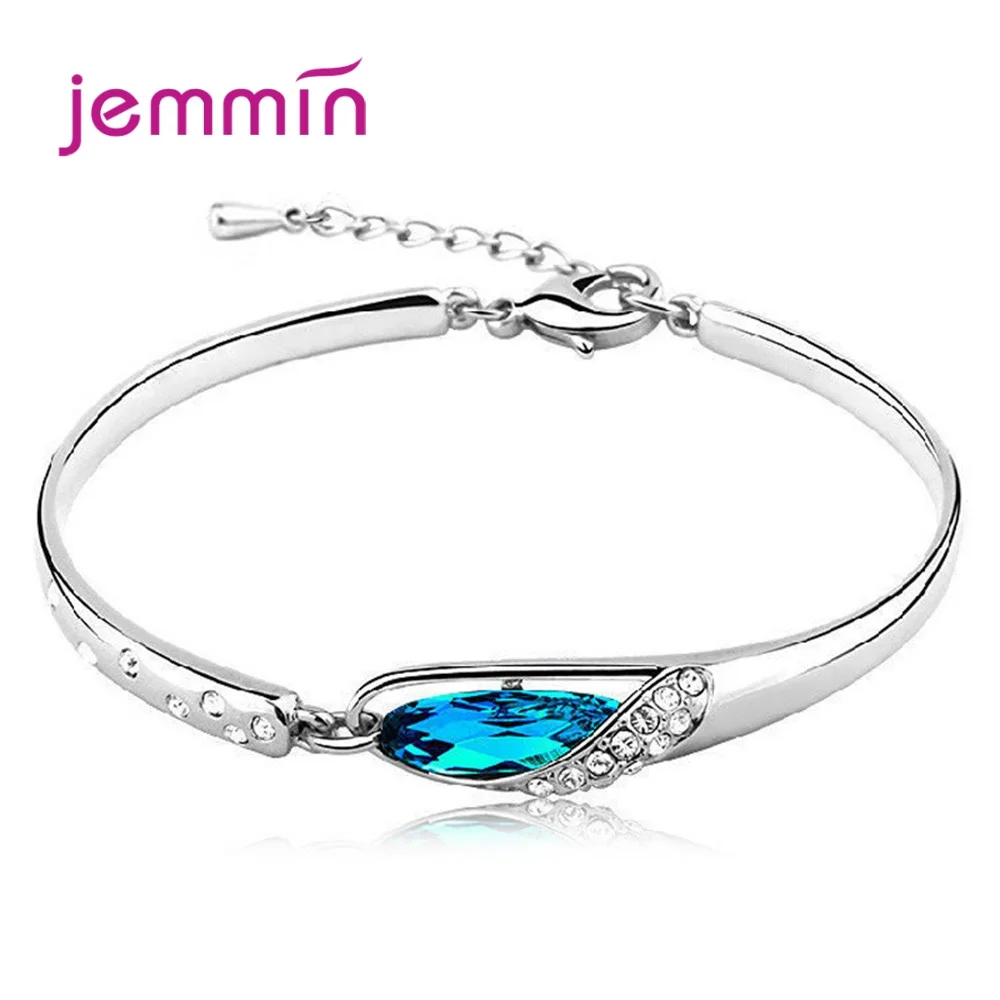 

Elegant Women 925 Sterling Silver Crystal Bracelets Friendship Armbanden Voor Mannen Bangle Adjustable Cubic Zircon Jewelry
