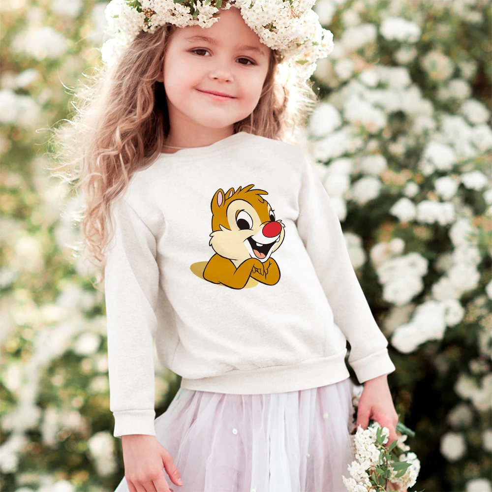 Модные милые детские свитшоты Disney с принтом головы удобные топы одежда круглым