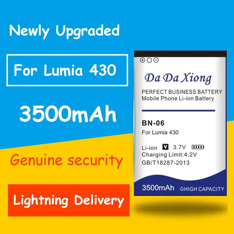 

Newly Upgraded Safe And Durable BN-06 BN06 BN 06 3500mAh Battery For Microsoft Nokia Lumia 430 Lumia430