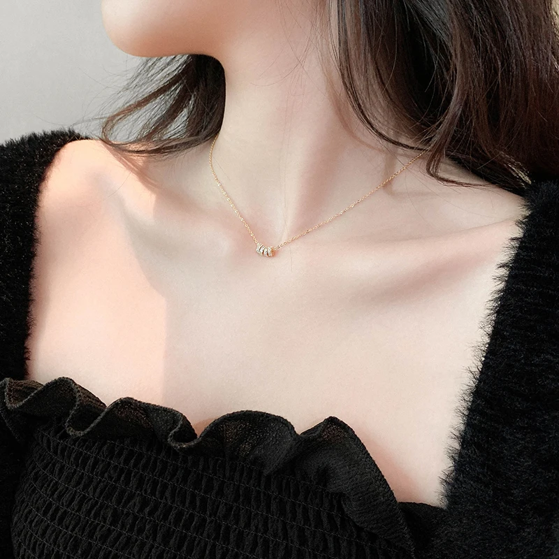 Korea Hot Selling Fashion Jewelry 14K Gold Plating Simple Round Pendant Necklace Elegant Sexy Women Clavicle | Украшения и