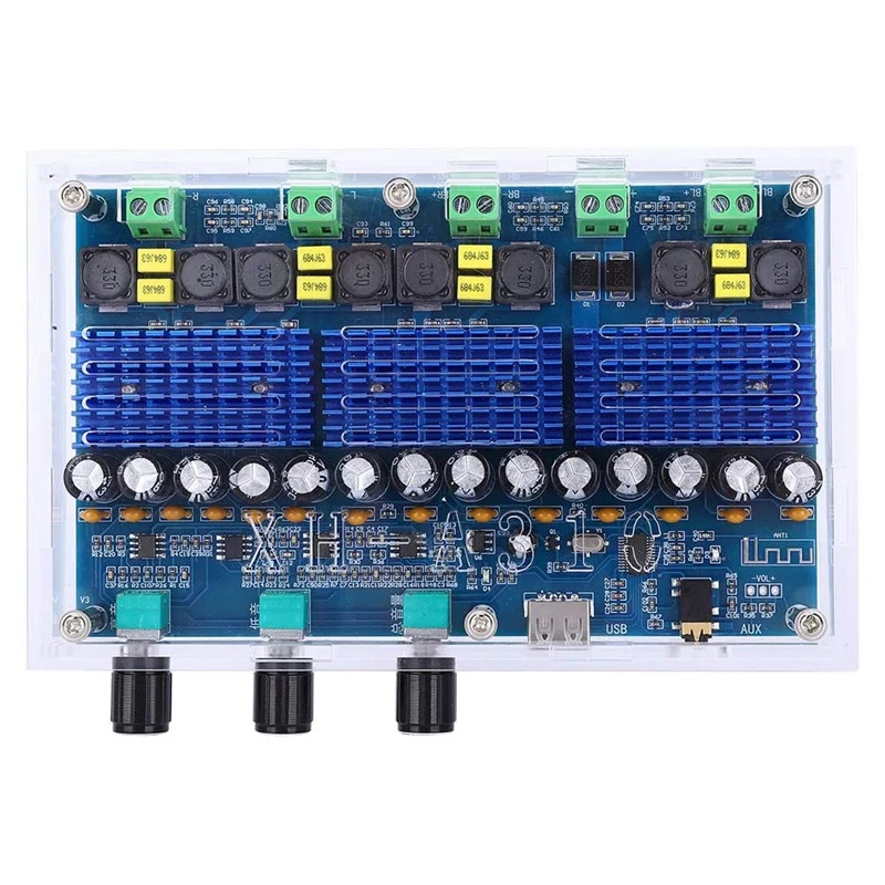 

Bluetooth 5.0 TPA3116 D2 Digital Power Stereo Amplifier Board 4 Channels 50Wx2+100Wx2 Dual Bass Subwoofer AMP Module