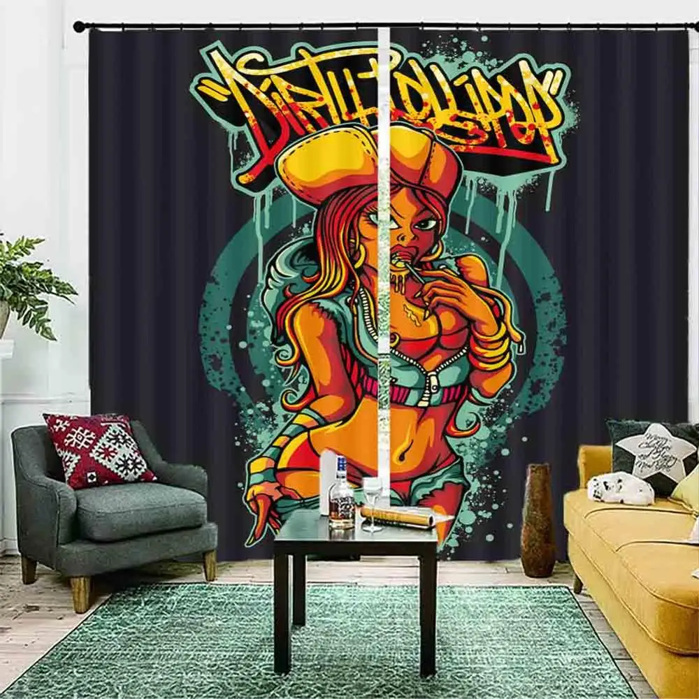 European style 3D Curtain Blackout Window Curtains Beauty Living Room Any Decoration |