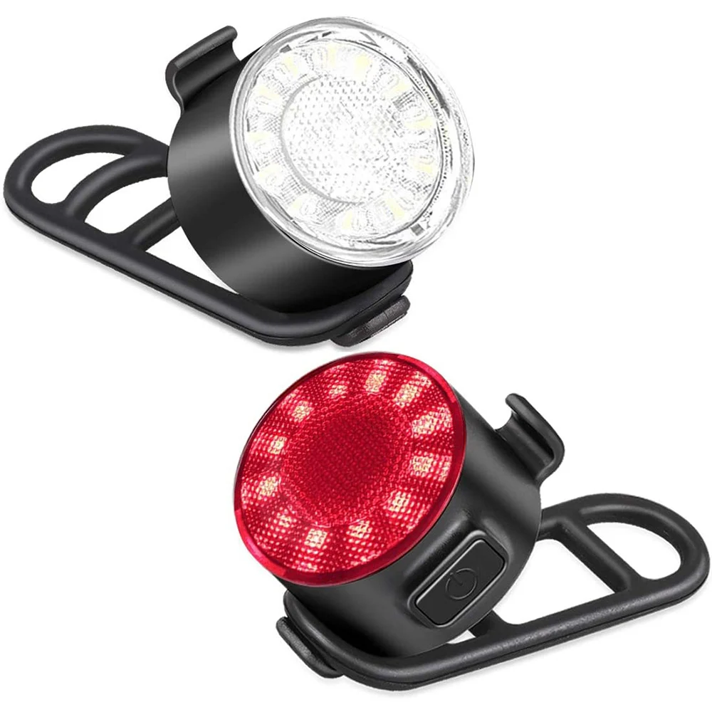 2Pcs /1 Set LED Bicycle Light 800LM Rechargeable Front And Rear Bike 650mah Lithium Battery 4 Mode Options | Спорт и развлечения