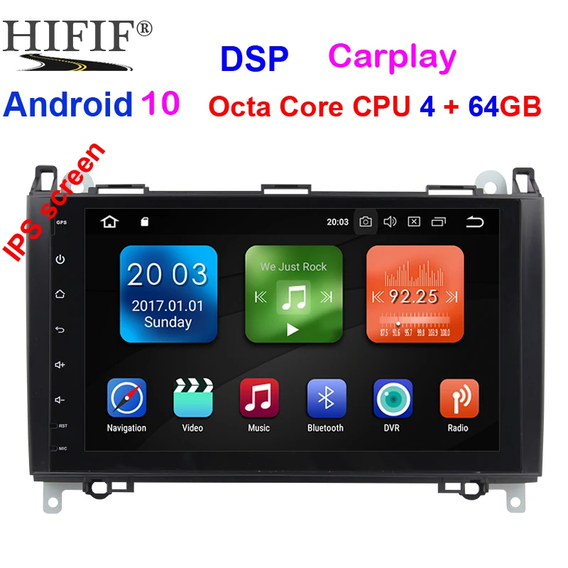 Автомобильный мультимедийный плеер IPS GPS Android 10 DSP 2 Din DVD для Mercedes/Benz/Sprinter/Viano/Vito/B