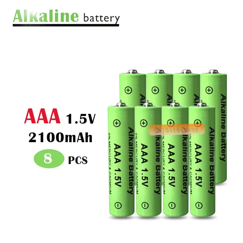 8 шт бренд AAA батарея 2100mah 1,5 V Щелочная AAA аккумуляторная батарея для дистанционного управления игрушечный светильник Batery
