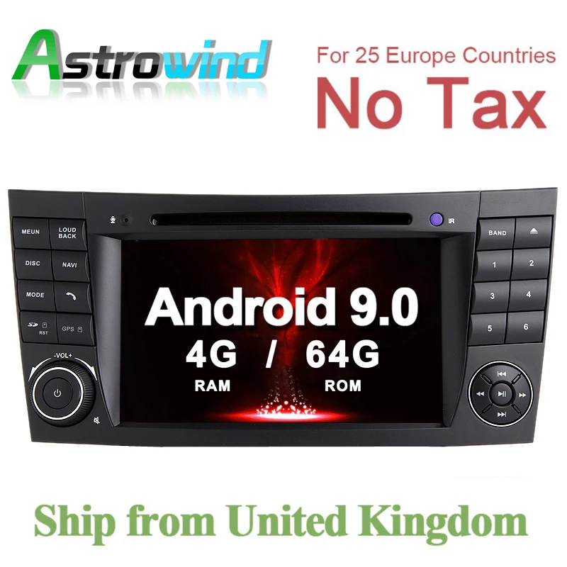 

64G ROM No Tax Android 9.0 For Mercedes W211 DVD Player for Mercedes W219 GPS Navigation Stereo Media radio