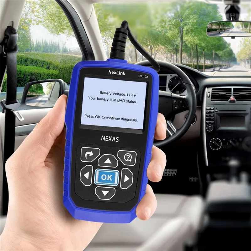 NEXAS NL101 OBD2 сканер автомобильный считыватель кода двигателя тестер батареи