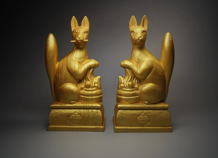 Домашняя ручная настоящая статуя Fushimi Inari оборонительная лиса giji Большой Черный