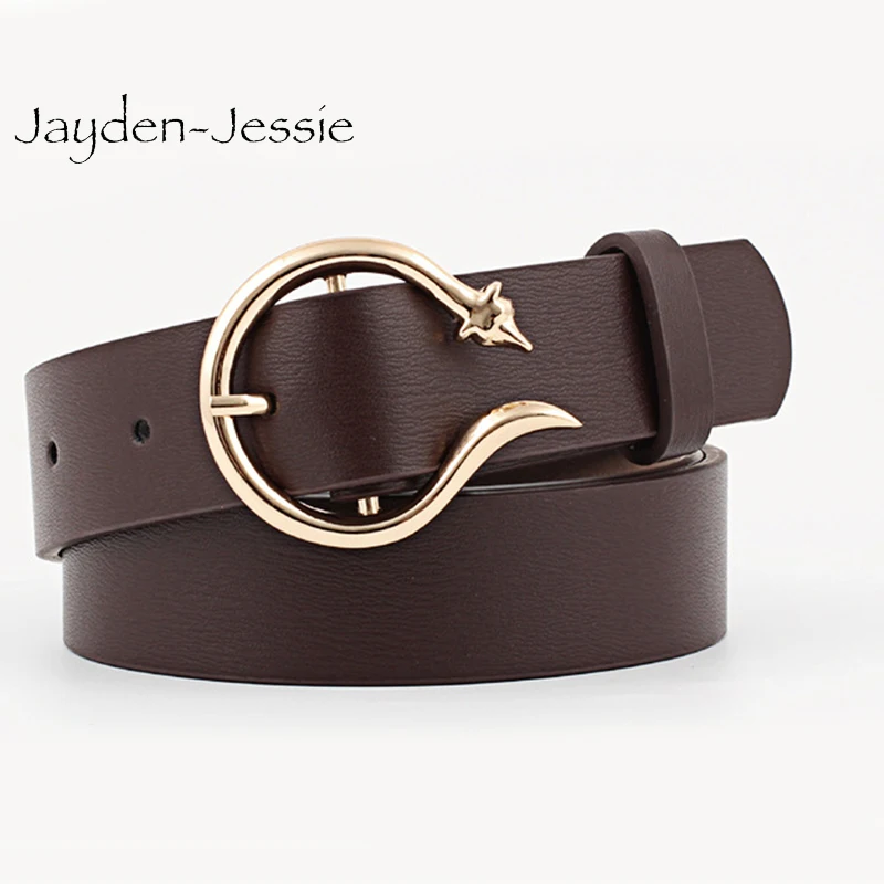 Модный женский ремень с милым лисьим кольцом и металлической пряжкой