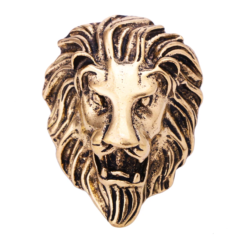 Vintage Jewelry Lion Head Brooches Rhinestone Zinc Alloy Animal Brooch Pin Men's Suit |