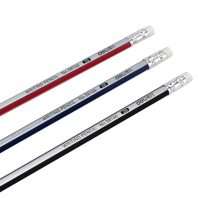 10 шт./кор. Deli 58146 2b шестигранный передовой графит резиновый карандаш для головы