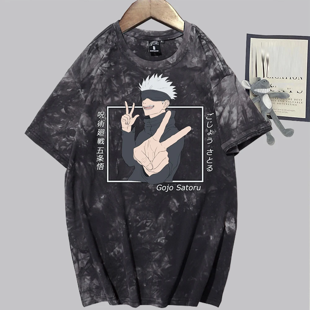 

Anime Harajuku Funly Gojo Satoru T Shirt New Fashion Summen Tie Dye T Shirt Jujutsu Kaisen Print Men Women Tee Shirt Clothes