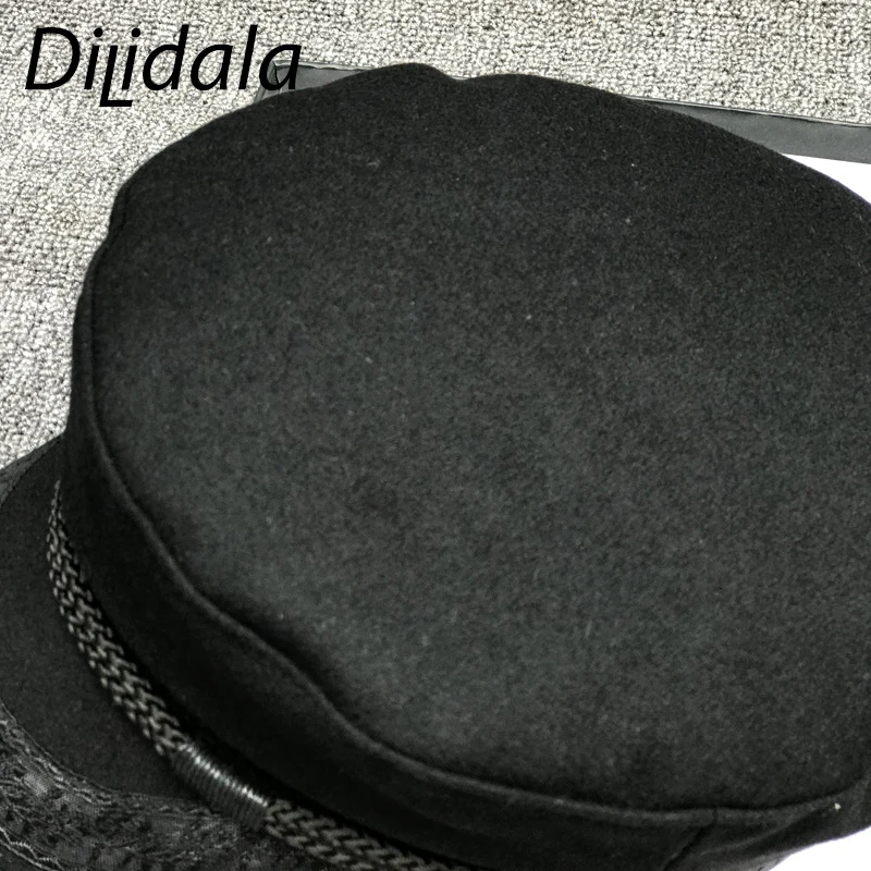 Dilidala осенняя и зимняя шапка бини для женщин шерстяные береты японский плоский