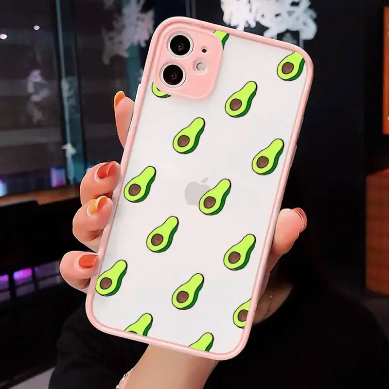 

Cute avocado cartoon Phone Cases Matte For iPhone 12 Mini 11 Pro XR XS Max 7 8 Plus X Hard PC Back Cover