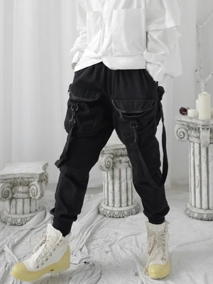 Шаровары свободные женские японский дизайнер тяжелая промышленность связанные