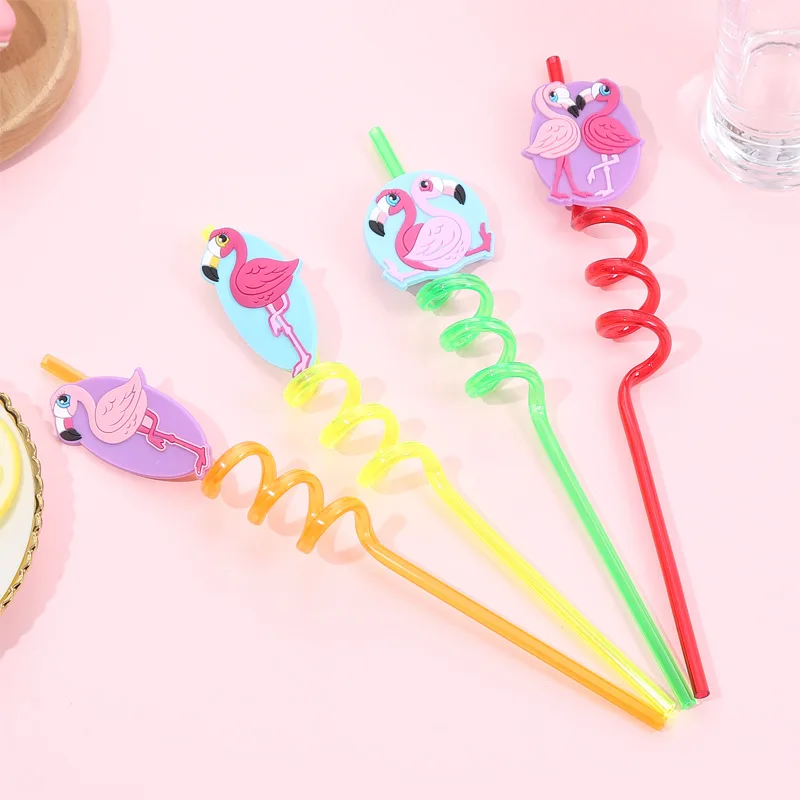 4 шт./компл. соломинки для напитков с фламинго принадлежности украшения свадебной