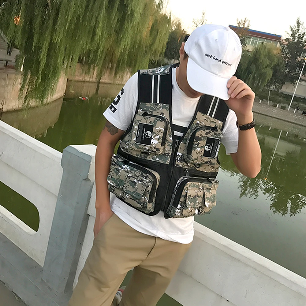 Рыболовный жилет без рукавов сетчатая рыболовная куртка с несколькими карманами