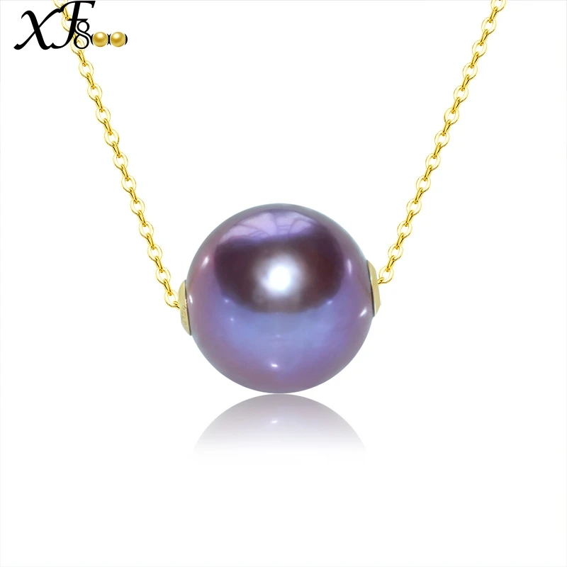 

Классическое изящное жемчужное ювелирное изделие XF800, подвеска из натурального жемчуга, ожерелье из настоящего 18-каратного золота, подвеск...