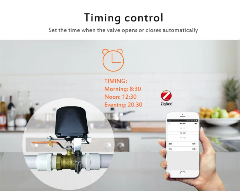 

Automation Control Work With Alexa Google Assistant IFTTT Smart Home Tuya Zigbee Valve Smart Water/Gas Valve