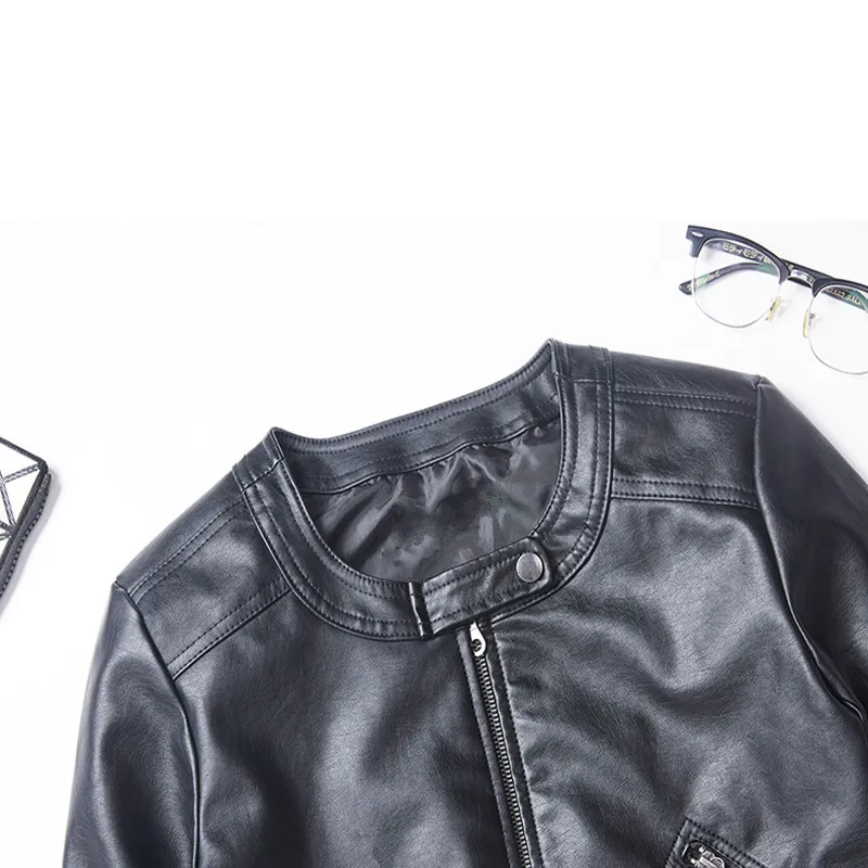 Куртка женская из искусственной кожи Fitaylor повседневная короткая байкерская