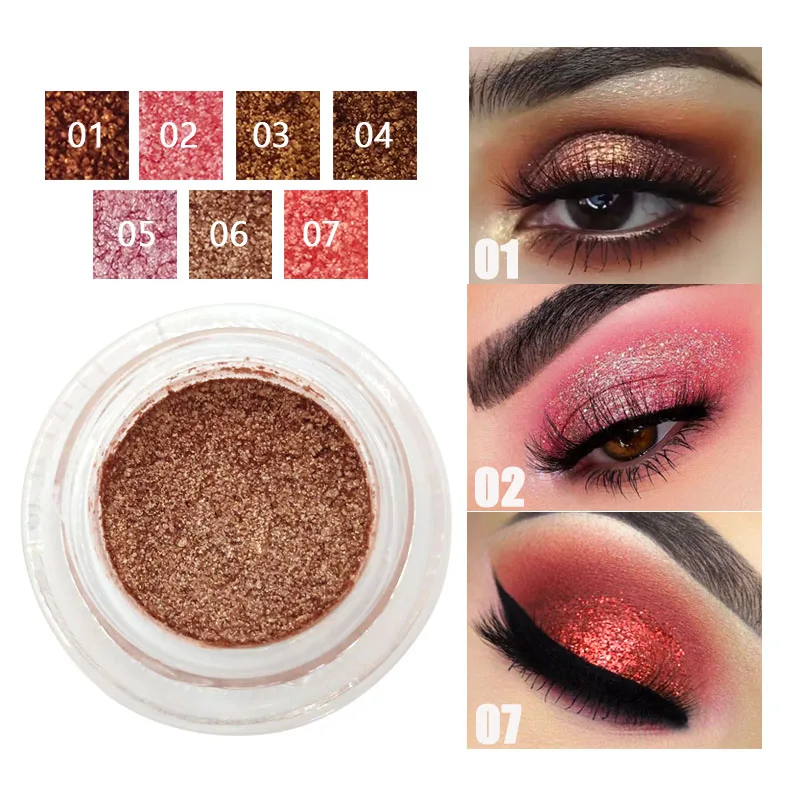 Водостойкие блестящие тени для век пудра пигменты дымчатый натуральный 7 цветов