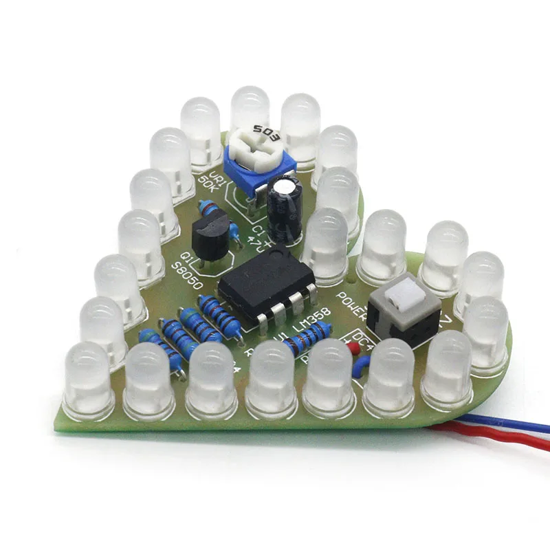 

DIY Kit Heart Shape Breathing Lamp Kit DC 4V-6V Breathing LED Suite Red White Blue Green DIY Electronic Production for Learning