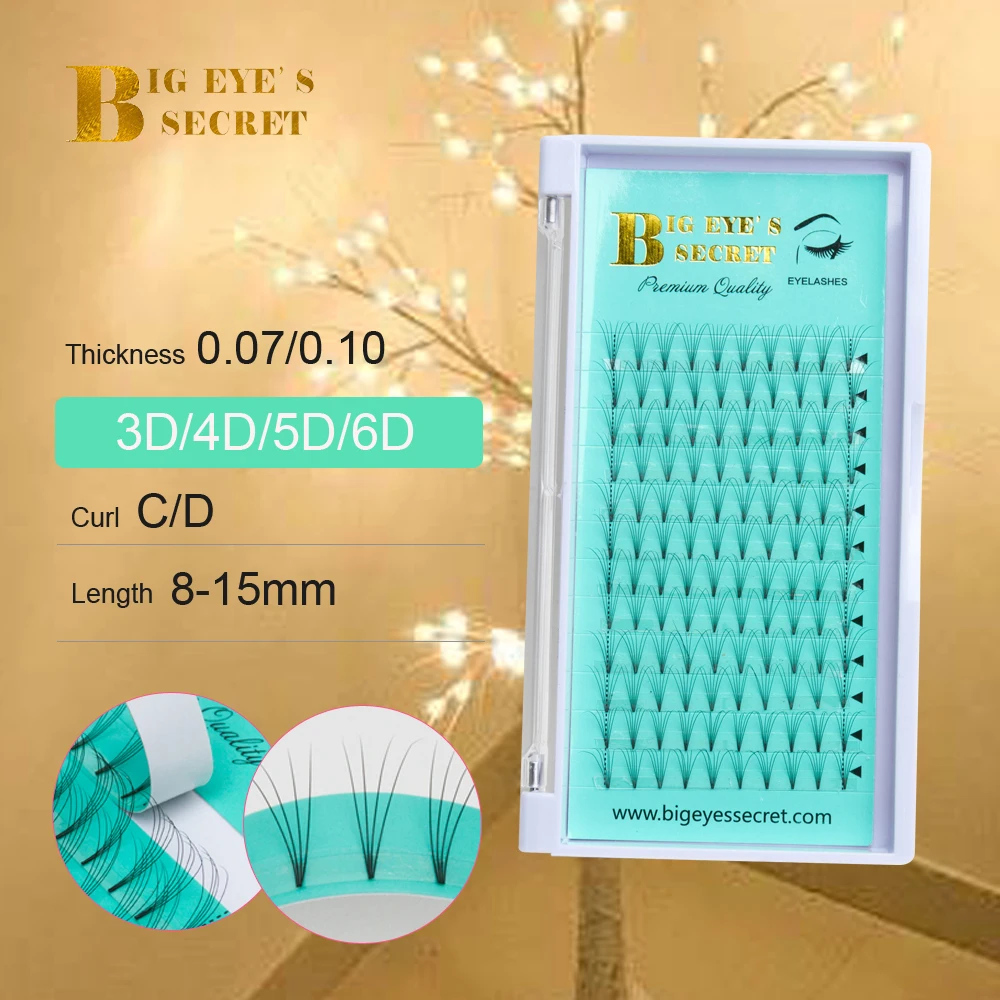 

Big eye's secret Volume Lashes Premade fans 2d/3d/4d/5d/6d Long Stem Faux Mink Russian Volume Eyelash Extensions