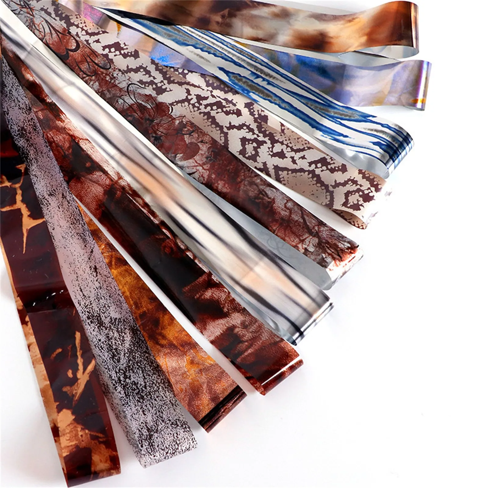 

10 Rolls Holographic Nail Art Transfer Foil Sticker Flower Paper Wraps