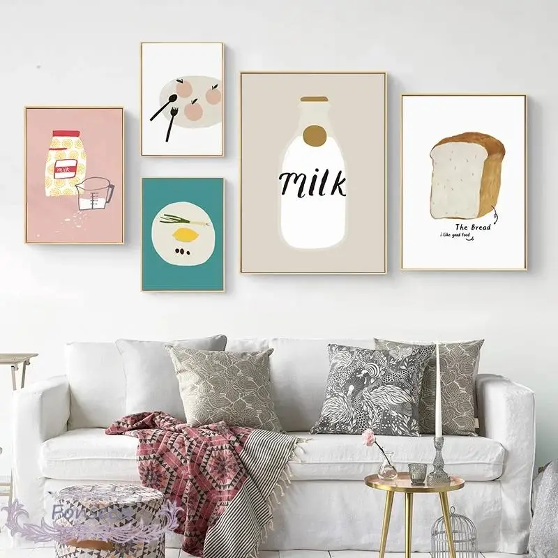 Скандинавский постер на холсте с изображением еды в скандинавском стиле