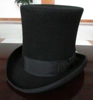 wool retro felt pork pie hat for men women wool cap black ribbon band bowler fedoras bowler hat men magic hat cap height 25cm