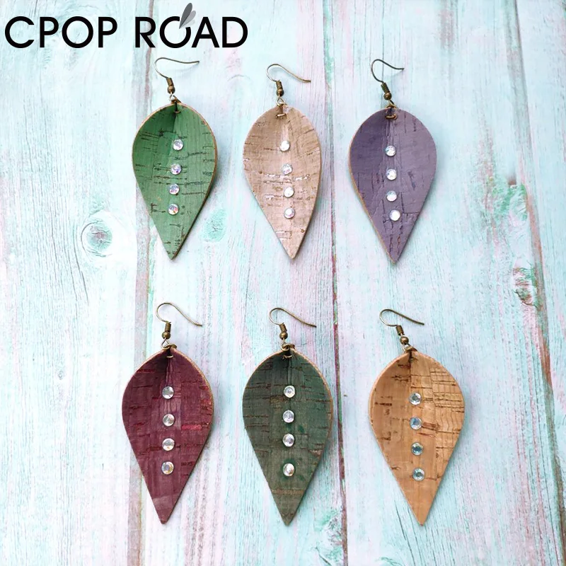 Женские серьги подвески из искусственной кожи с текстурой