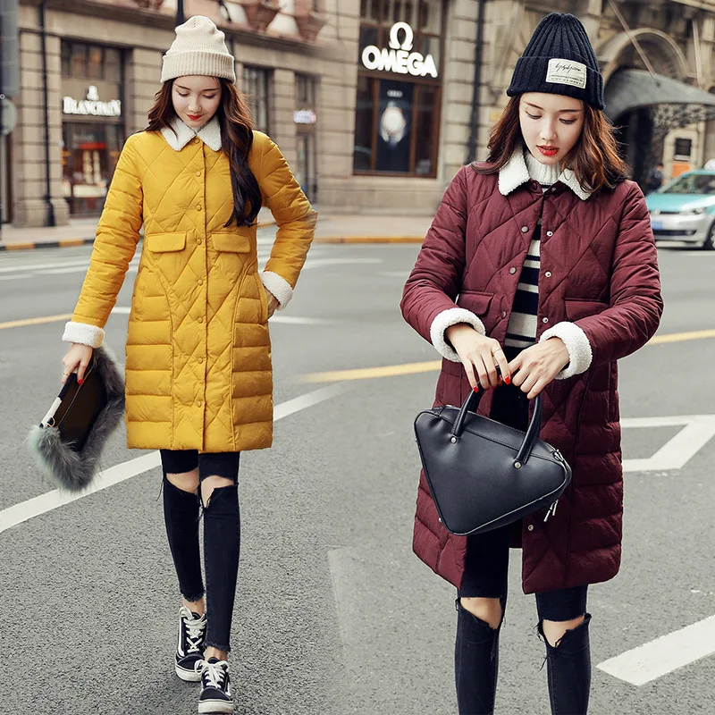 Женское модное пальто Зимняя пуховая парка женский зимний воротник Свободная и