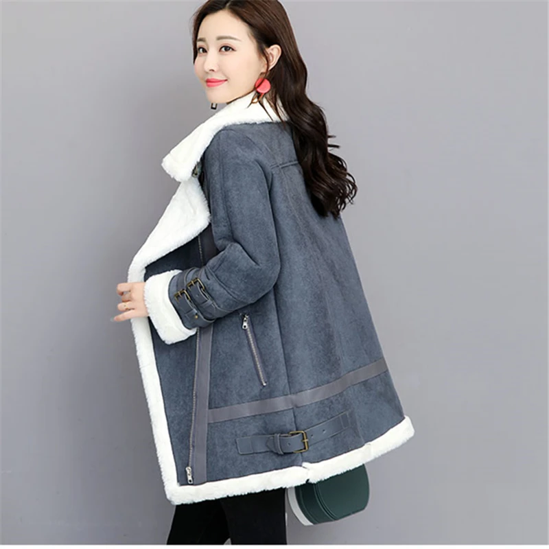 Женское кашемировое пальто с воротником-стойкой теплое хлопковое из овечьей